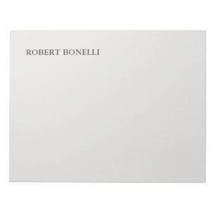 Unique Modern Platinum Grey Stylish Minimalist Notepad