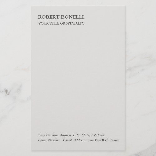 Unique Modern Platinum Grey Stylish Minimalist Stationery