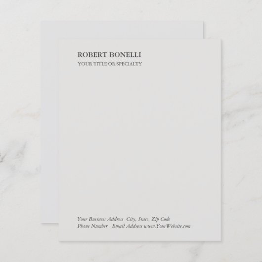 Unique Modern Platinum Grey Stylish Paper Sheets (Front/Back)