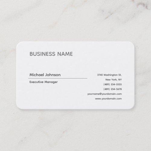 Unique modern professional minimalist chic business card