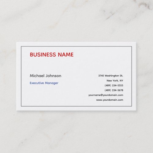 Unique modern professional minimalist chic business card