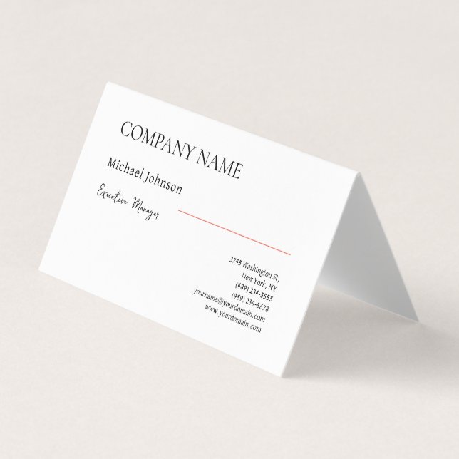 Unique modern professional minimalist chic business card (Front)