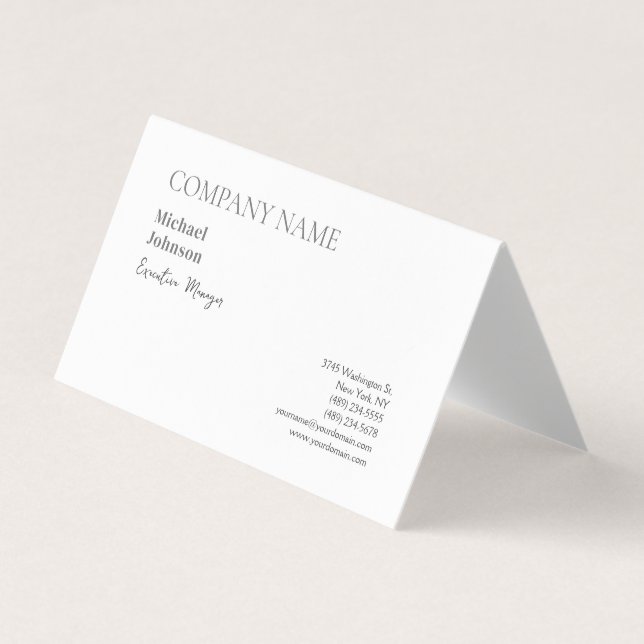 Unique modern professional minimalist chic business card (Front)
