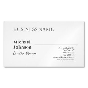 Unique modern professional minimalist chic business card magnet