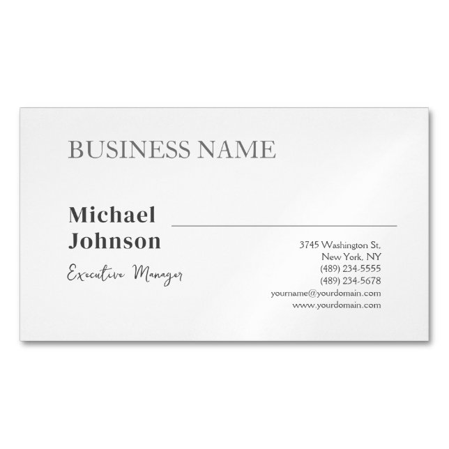 Unique modern professional minimalist chic business card magnet (Front)