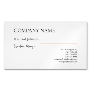 Unique modern professional minimalist chic business card magnet