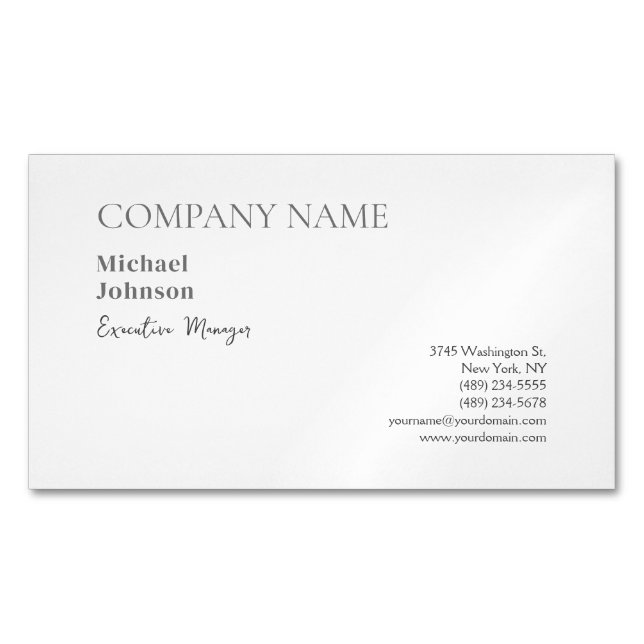 Unique modern professional minimalist chic business card magnet (Front)