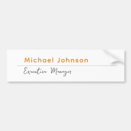 Unique modern professional minimalist profile bumper sticker