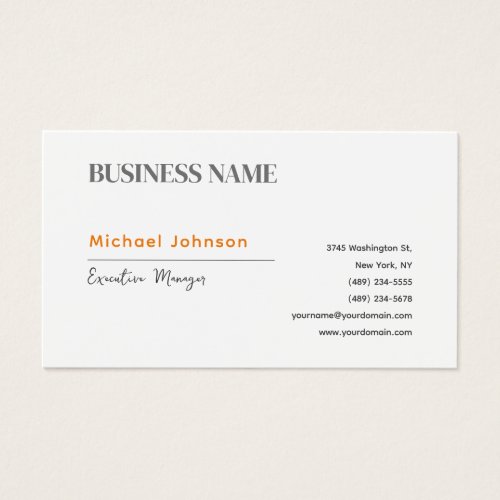 Unique modern professional minimalist profile card