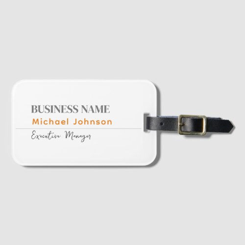 Unique modern professional minimalist profile luggage tag