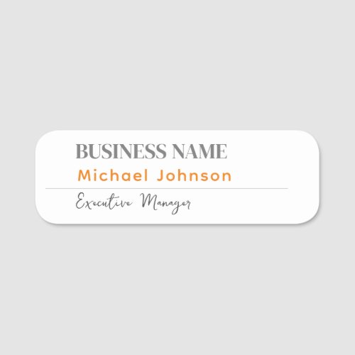 Unique modern professional minimalist profile name tag