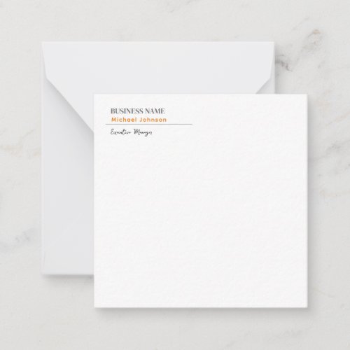 Unique modern professional minimalist profile note card