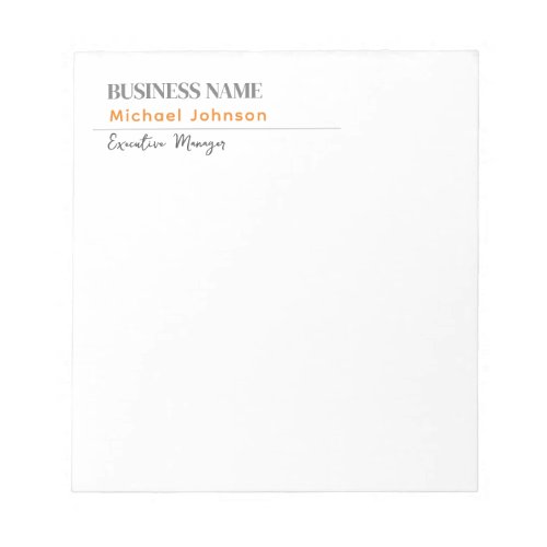 Unique modern professional minimalist profile notepad