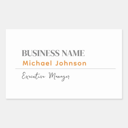 Unique modern professional minimalist profile rectangular sticker