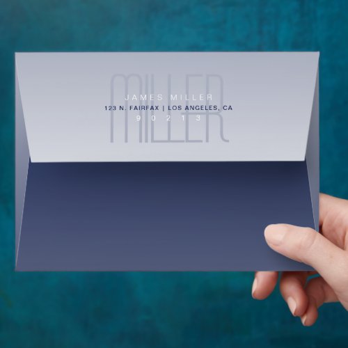 Unique Modern Purple Grey White Return Address Envelope