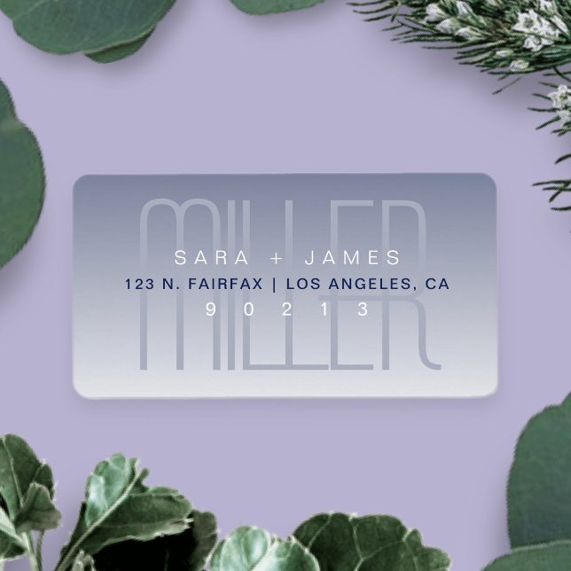 Unique Modern Purple Grey White Return Address Label (Creator Uploaded)