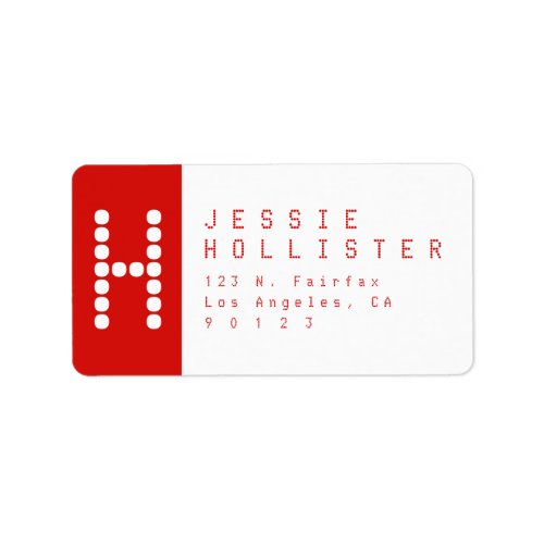 Unique  Modern  Red  White Return Address Label