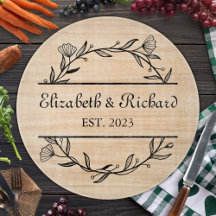 Unique Modern Rustic Couple Wedding Date Pizza