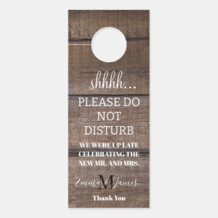 Unique Modern Rustic Do Not Disturb Hotel Wedding  Door Hanger