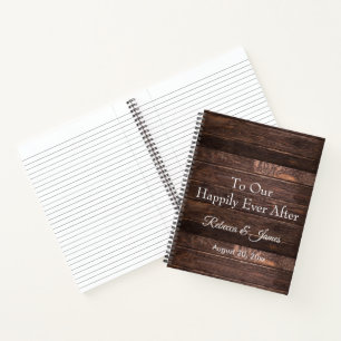Unique Modern Rustic Happily Ever After Guest Notebook