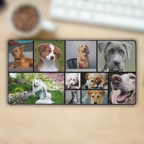 Unique Modern Stylish 10 Photo Collage Desk Mat