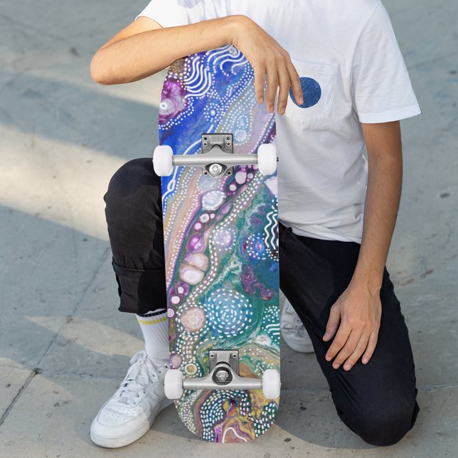 Unique Modern Stylish Chic Colorful Tribal Pattern Skateboard (Creator Uploaded)