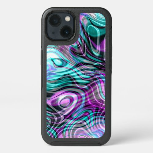 Unique Modern Stylish Marble Swirls Art Motif iPhone 13 Case