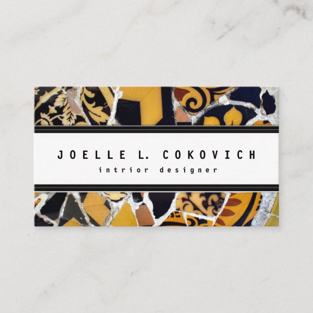 Unique Modern Tiles Collage Business Card (Front)
