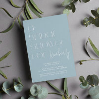 Unique Modern Typography Blue Bridal Shower