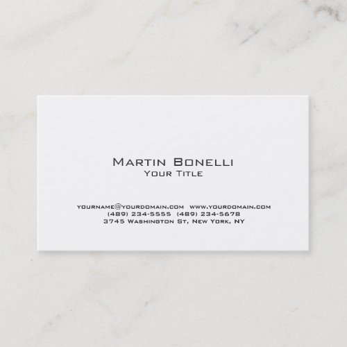 Unique Modern White Trendy Business Card