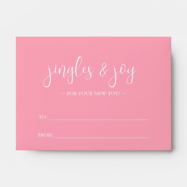 Unique Money Envelope Pink & Poinsettia (Front)