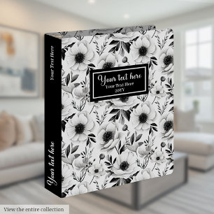 Unique monochrome botanical school binder