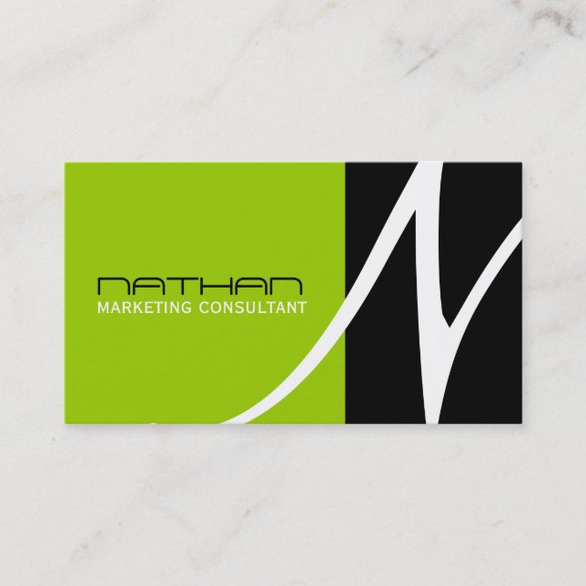 Unique Monogram Business Cards (Front)
