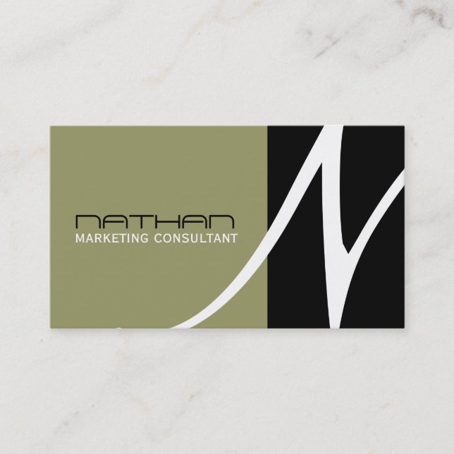 Unique Monogram Business Cards (Front)
