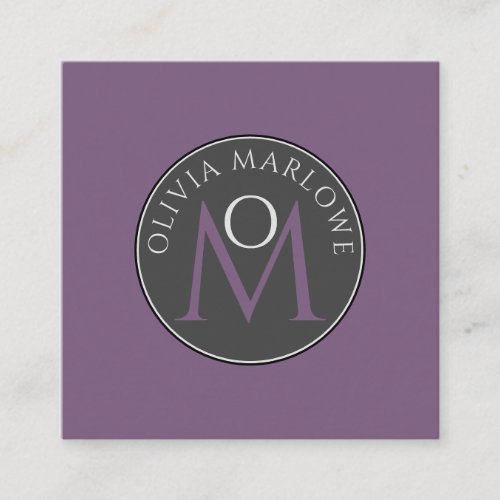 Unique Monogram Dusty Violet Calling Card 
