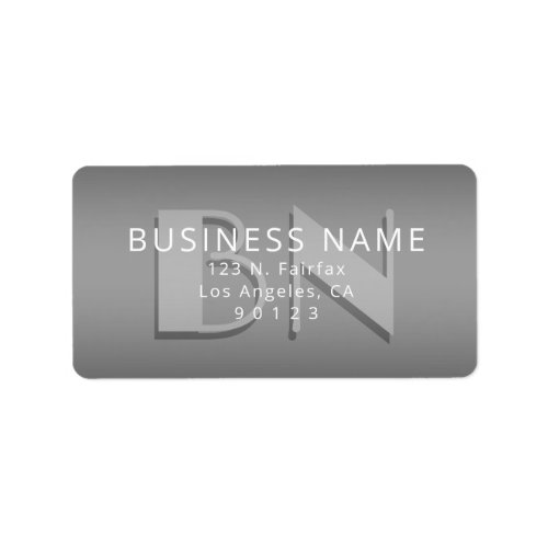 Unique Monogram Grey Gradient Return Address Label