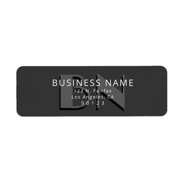 Unique Monogram Grey Return Address Label (Front)