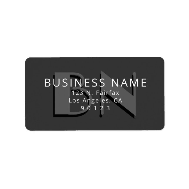 Unique Monogram Grey Return Address Label (Front)