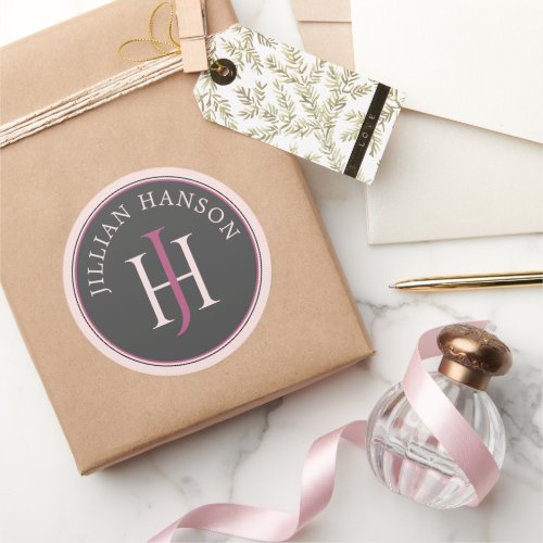 Unique Monogram Logo Rose And Pink Envelope Seal