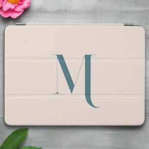 Unique Monogram Name Typography Clean Soft Pink  iPad Mini Cover