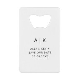 Unique Monogram Photo Save the Date Credit Card Bo Credit Card Bottle Opener