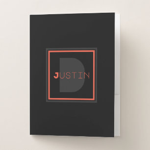 Unique Monogram Pocket Folder