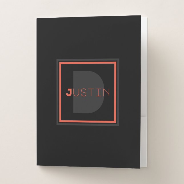 Unique Monogram Pocket Folder (Front)