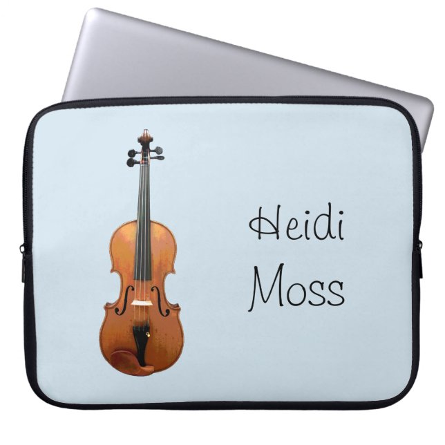 Unique Monogram Violin Orchestra Laptop Sleeve (Front)