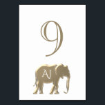 Unique Monogram Wedding Table Number<br><div class="desc">Make your reception unforgettable with this unique wedding table number card featuring a luxurious gold elephant monogram. A symbol of strength, wisdom, and good fortune, the elegant elephant design adds a meaningful touch to your celebration. Perfect for cultural, destination, or upscale weddings, this stylish table number combines modern sophistication with...</div>