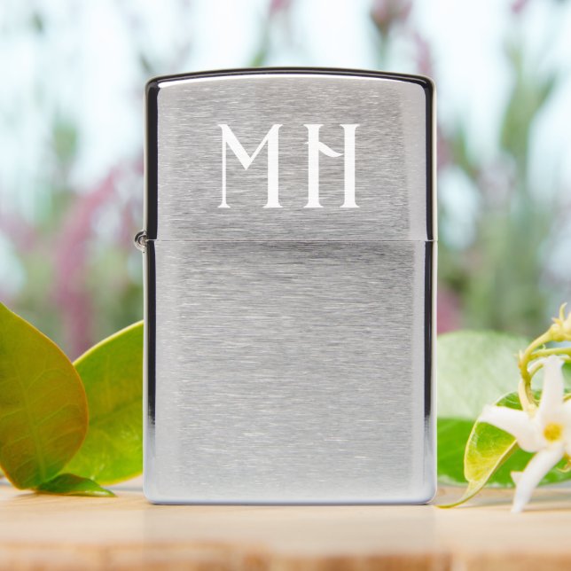 Unique Monogram Zippo Lighter (On Table)