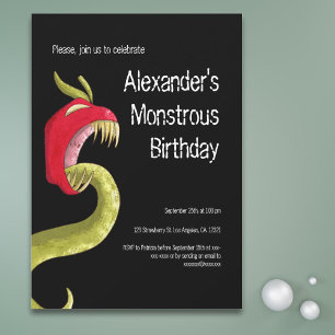 Unique Monster Boys Birthday Party Invitation