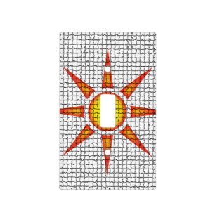 Unique Mosaic Southwest Orange Yellow Sun Tiles Light Switch Cover