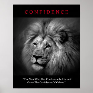 Unique Motivational Confidence Lion Inspirational Poster