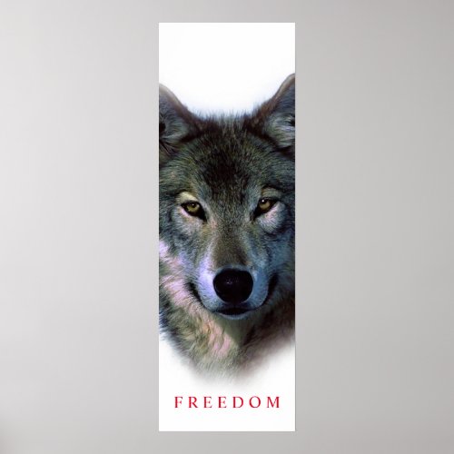 Unique Motivational Freedom Wolf Door Poster